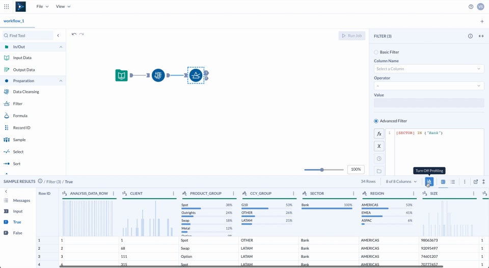 screenshot of Alteryx Designer Cloud